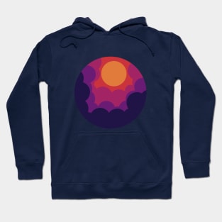 Retro sun with clouds Hoodie